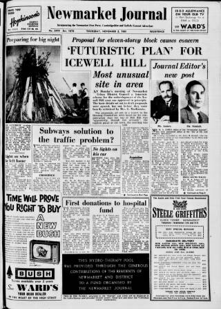 cover page of Newmarket Journal published on November 2, 1961