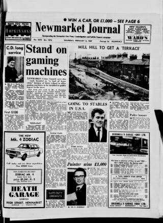 cover page of Newmarket Journal published on February 2, 1967