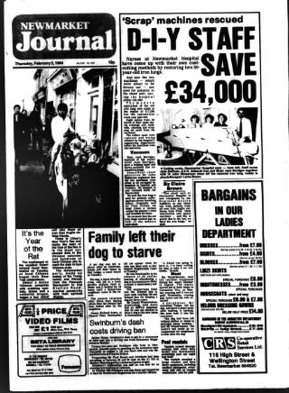 cover page of Newmarket Journal published on February 2, 1984