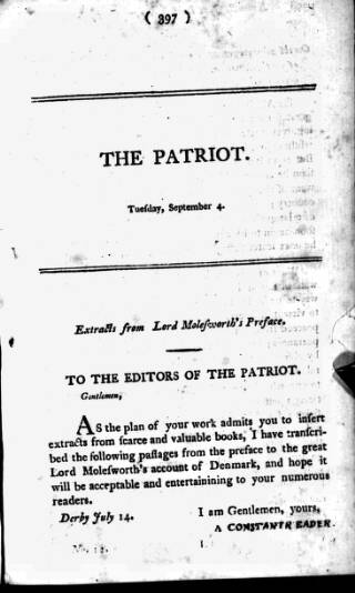cover page of Patriot 1792 published on September 4, 1792
