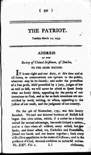 cover page of Patriot 1792 published on March 12, 1793