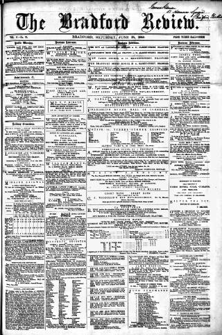 cover page of Bradford Review published on June 18, 1859