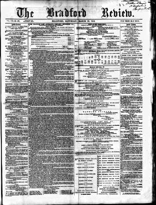 cover page of Bradford Review published on March 19, 1864