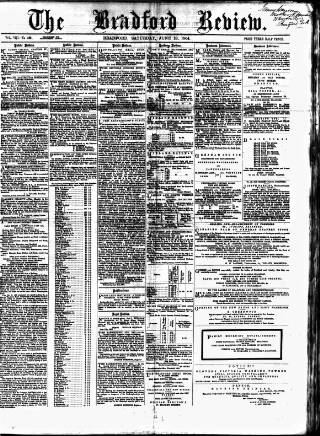 cover page of Bradford Review published on June 18, 1864
