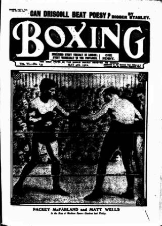 cover page of Boxing published on May 4, 1912