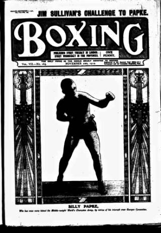 cover page of Boxing published on November 2, 1912