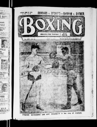 cover page of Boxing published on June 18, 1919
