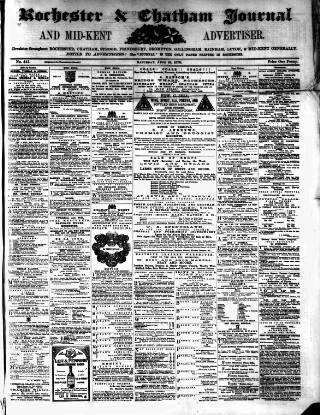 cover page of Rochester, Chatham & Gillingham Journal published on June 18, 1870