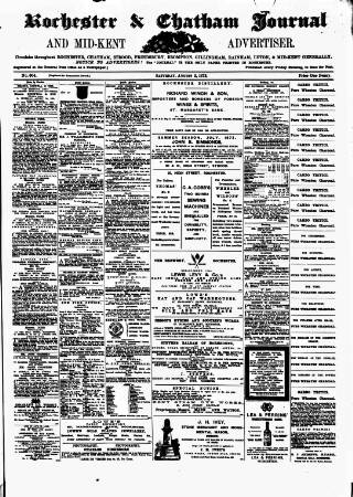 cover page of Rochester, Chatham & Gillingham Journal published on August 2, 1873