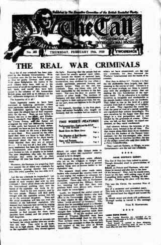 cover page of Call (London) published on February 19, 1920