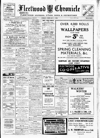 cover page of Fleetwood Chronicle published on February 2, 1934