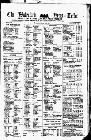 cover page of Waterford News Letter published on August 2, 1894