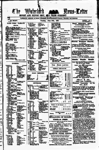 cover page of Waterford News Letter published on June 18, 1901