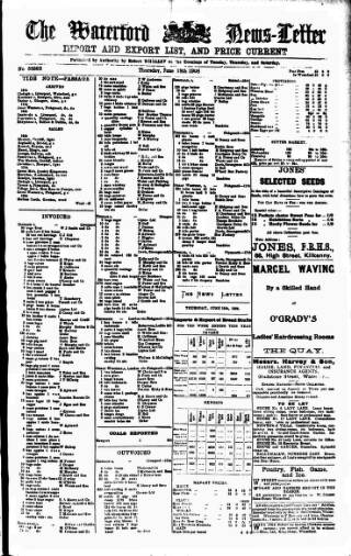 cover page of Waterford News Letter published on June 18, 1908