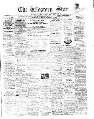 cover page of Western Star and Ballinasloe Advertiser published on February 2, 1856
