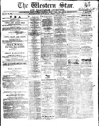 cover page of Western Star and Ballinasloe Advertiser published on February 2, 1861