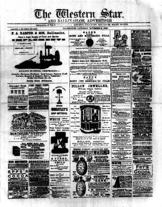 cover page of Western Star and Ballinasloe Advertiser published on November 2, 1901
