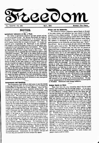 cover page of Freedom (London) published on May 1, 1923