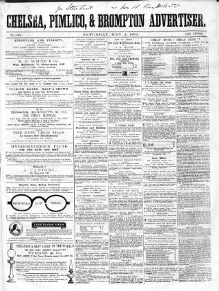 cover page of Chelsea & Pimlico Advertiser published on May 4, 1861