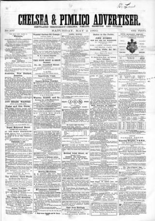 cover page of Chelsea & Pimlico Advertiser published on May 2, 1863
