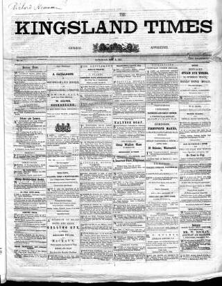 cover page of Kingsland Times and General Advertiser published on May 4, 1861