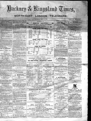 cover page of Kingsland Times and General Advertiser published on May 2, 1863