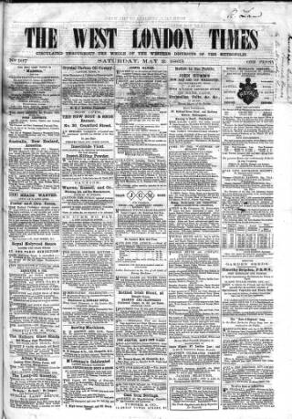 cover page of West London Times published on May 2, 1863