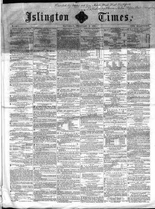 cover page of Islington Times published on February 2, 1861