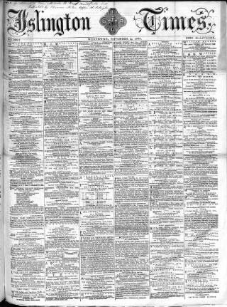 cover page of Islington Times published on November 2, 1864