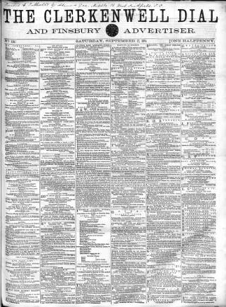 cover page of Clerkenwell Dial and Finsbury Advertiser published on September 17, 1864