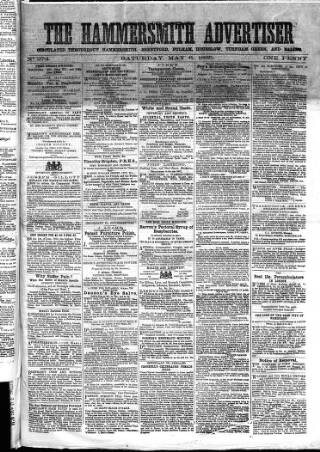 cover page of Hammersmith Advertiser published on May 6, 1865