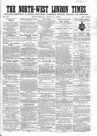 cover page of North-West London Times published on May 2, 1863