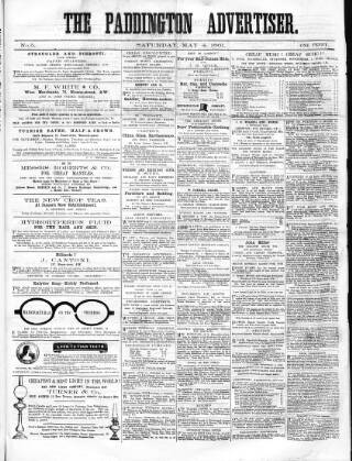 cover page of Paddington Advertiser published on May 4, 1861