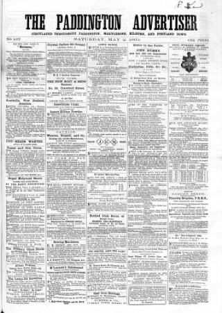 cover page of Paddington Advertiser published on May 2, 1863