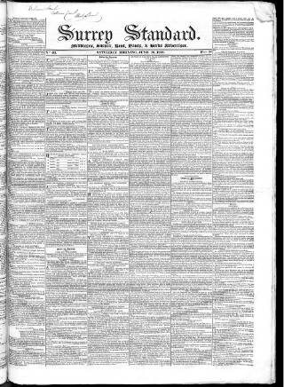 cover page of Surrey & Middlesex Standard published on June 18, 1836
