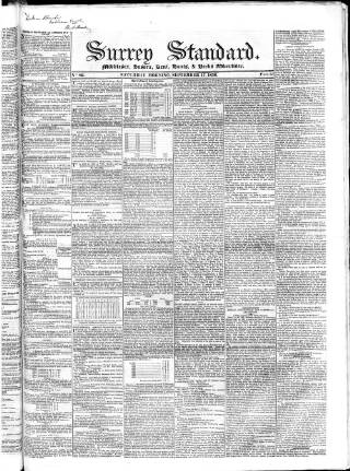 cover page of Surrey & Middlesex Standard published on September 17, 1836