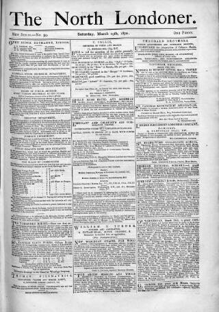 cover page of North Londoner published on March 19, 1870