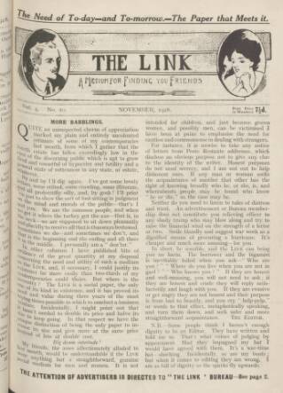 cover page of Link published on November 1, 1918