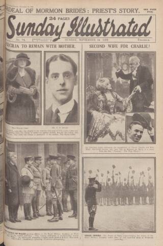 cover page of Sunday Illustrated published on November 26, 1922