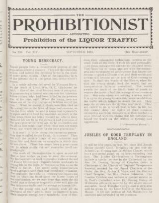 cover page of Prohibitionist published on September 1, 1918