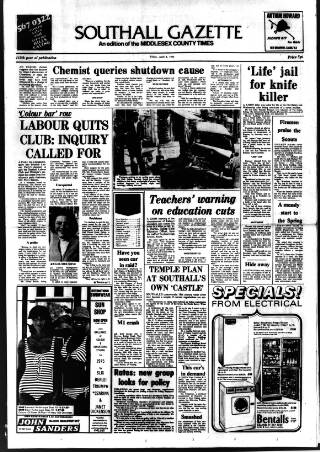cover page of Southall Gazette published on April 4, 1975