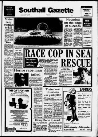 cover page of Southall Gazette published on June 18, 1982