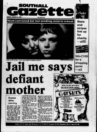cover page of Southall Gazette published on August 2, 1985