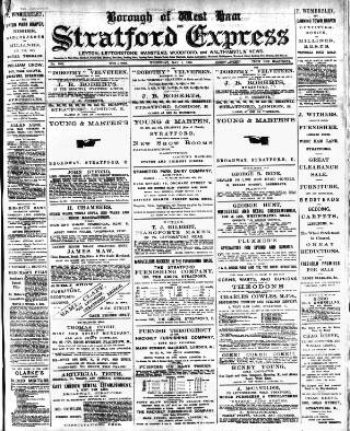 cover page of Stratford Express published on May 4, 1892