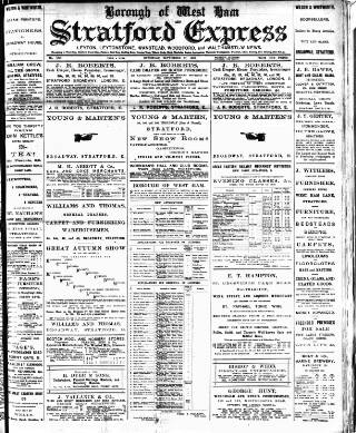 cover page of Stratford Express published on September 17, 1892