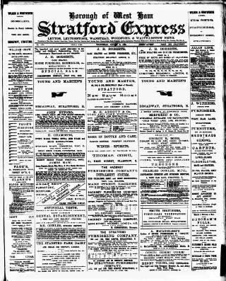 cover page of Stratford Express published on August 2, 1893