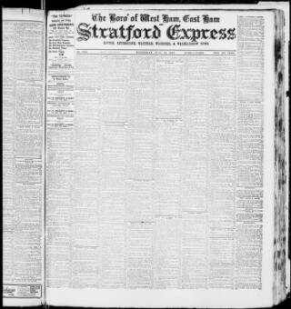 cover page of Stratford Express published on June 18, 1919
