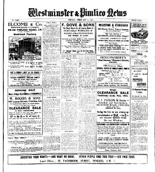 cover page of Westminster & Pimlico News published on February 2, 1934