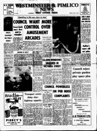 cover page of Westminster & Pimlico News published on May 2, 1969