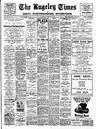 cover page of Rugeley Times published on August 2, 1947